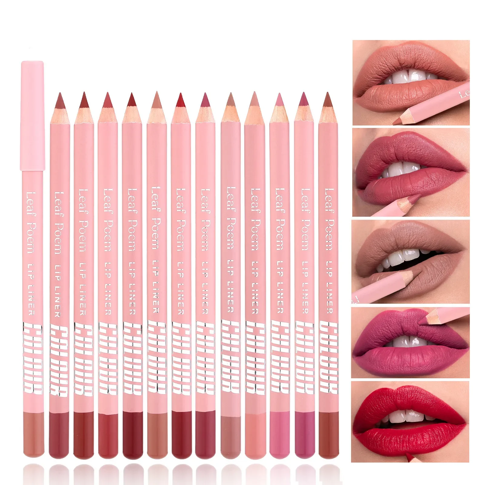 Lip Liner Pencil - Set pena Lipliner lipstik, Perona bibir