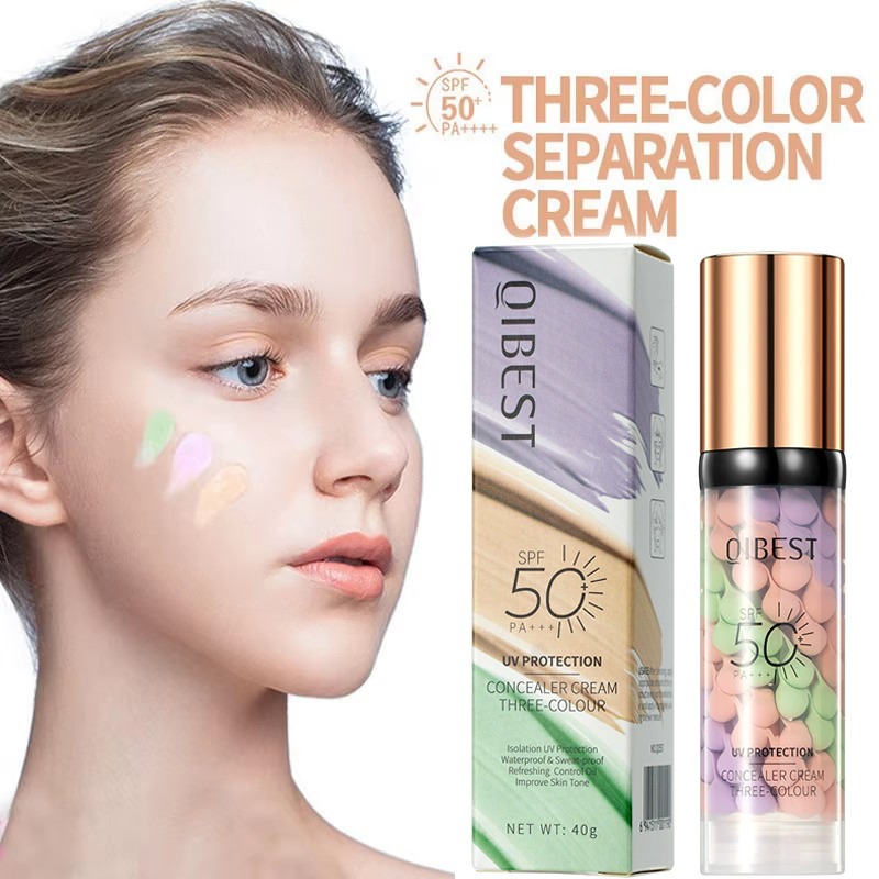 Beauty Makeup Foundation - Primer Rias Wajah Krim Tiga Warna