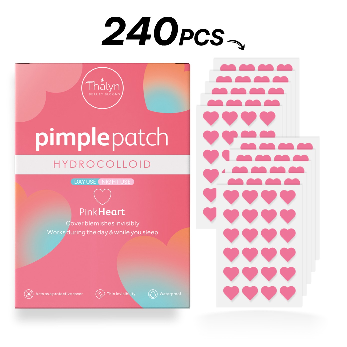 Beauty For You Makeup - 240PCS Plester Jerawat Bentuk Hati Warna