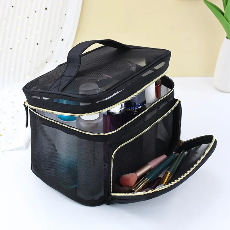 Beauty Makeup Design - Tas Makeup Transparan Berkapasitas Besar Desain
