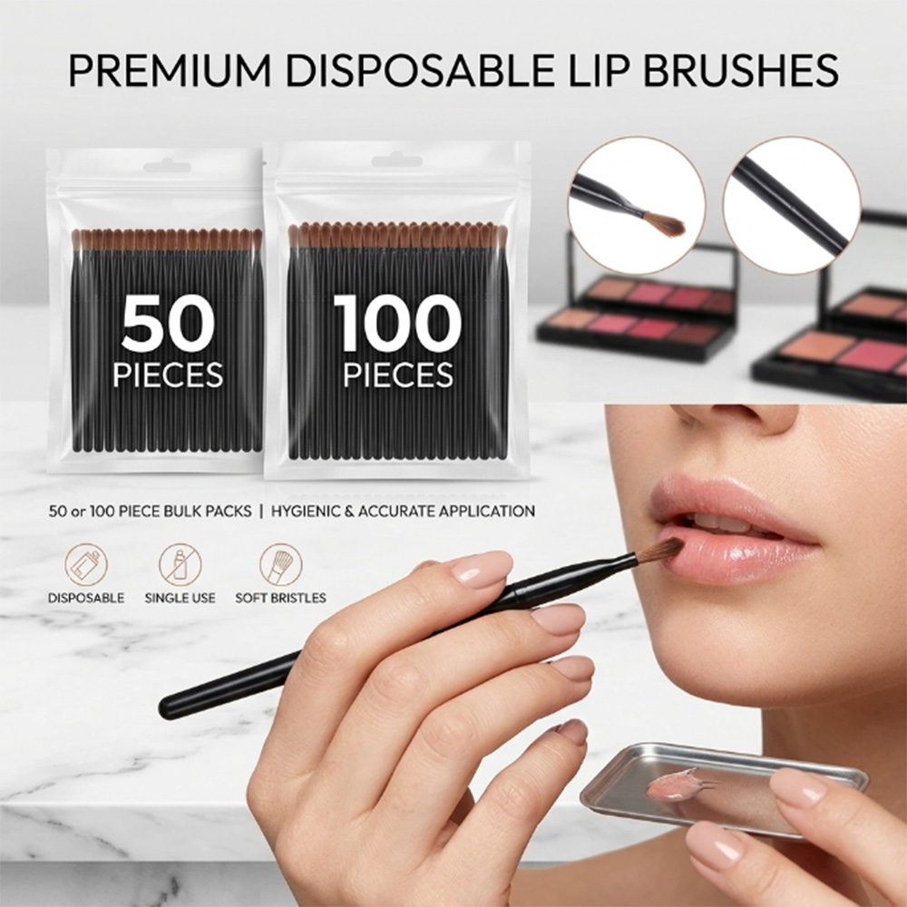 50/100 Buah Set Kuas Bibir Sek - Beauty For You Makeup ulasan dan harga