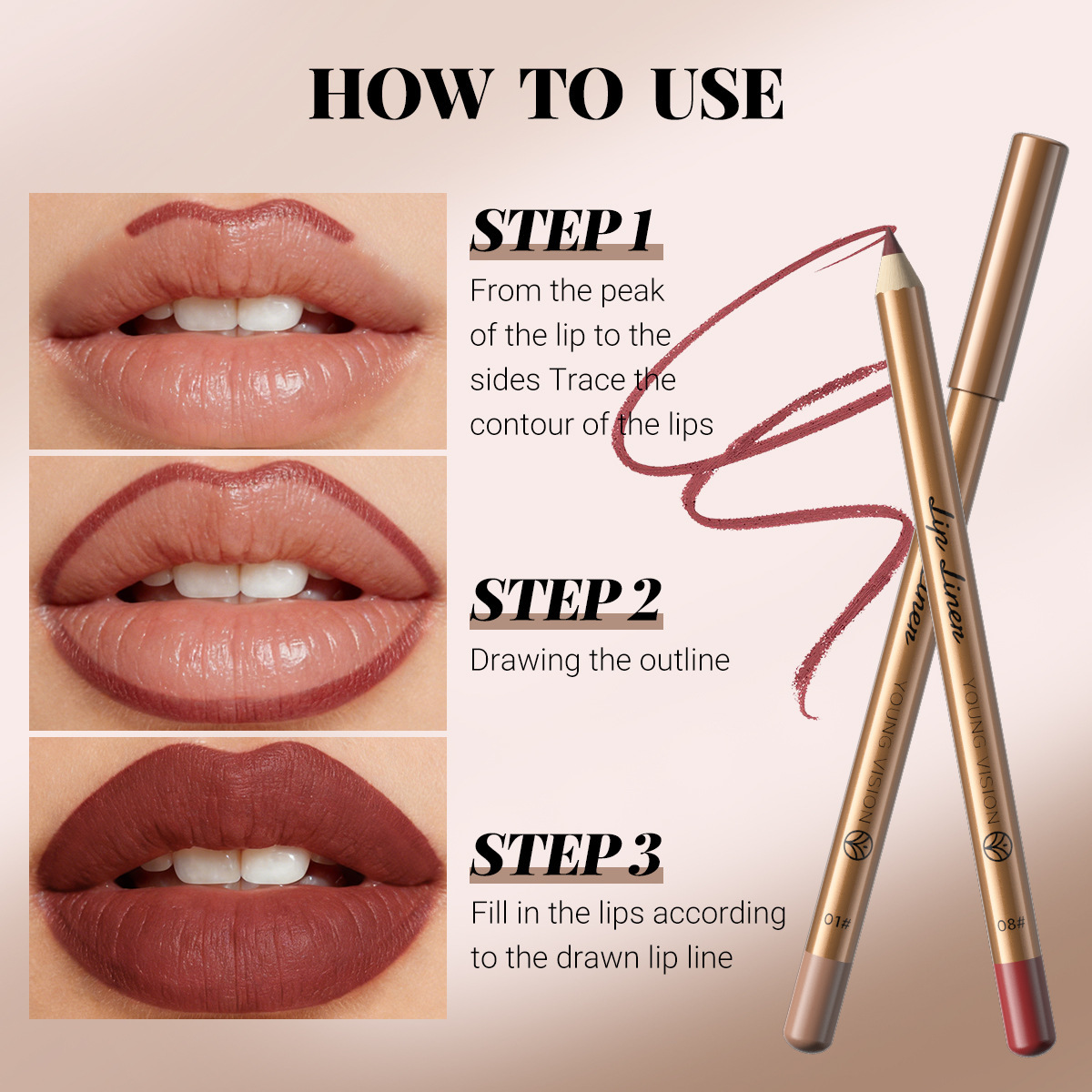 Set Pensil dan Lipstik Matte T - Lip Liner Pencil ulasan dan harga