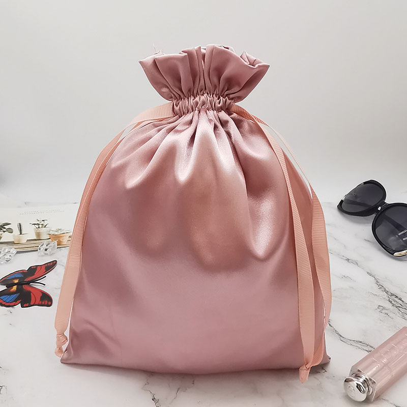 Tas Serut Satin Logo Kustom un - Beauty Makeup News ulasan dan harga