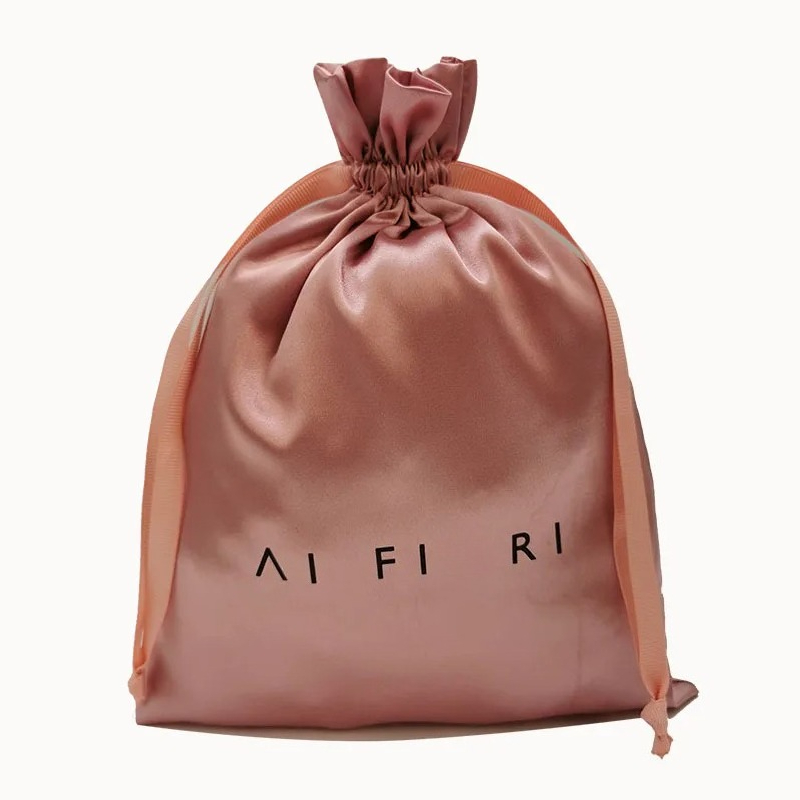 Tas Serut Satin Logo Kustom un - Beauty Makeup News ulasan dan harga